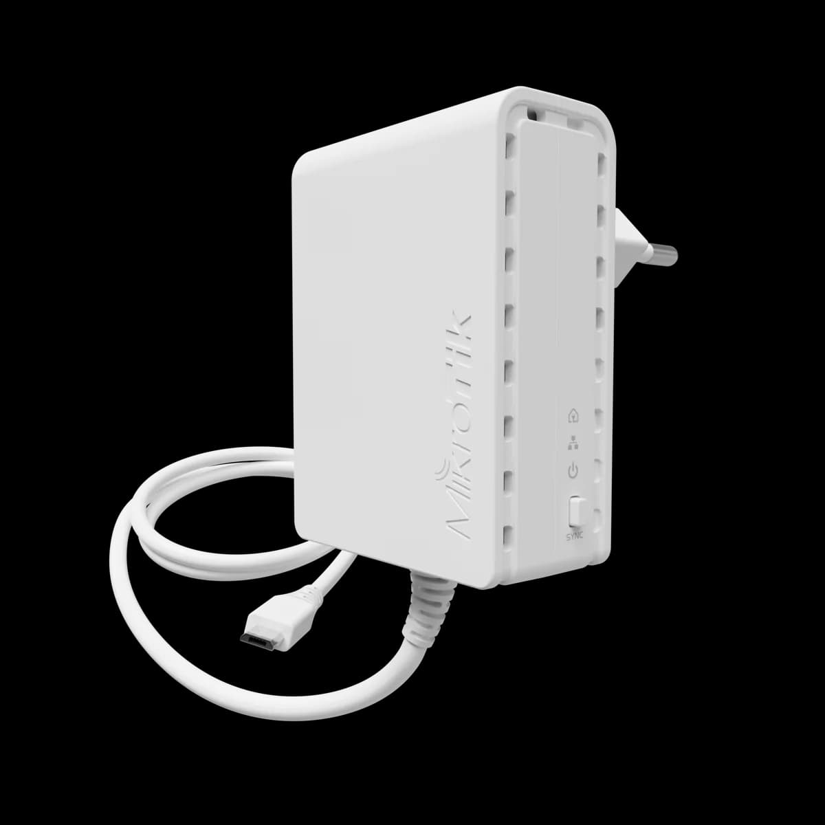 MikroTik PWR-Line 7400 PLC Adapter, 100 Mbps, microUSB — 1