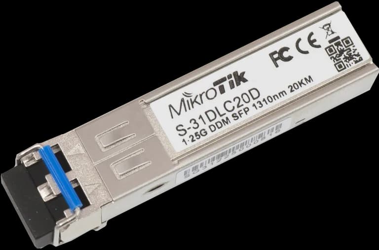 MikroTik S-31DLC20D 1.25G SFP Modül, 20 km, Tek Mod — 1