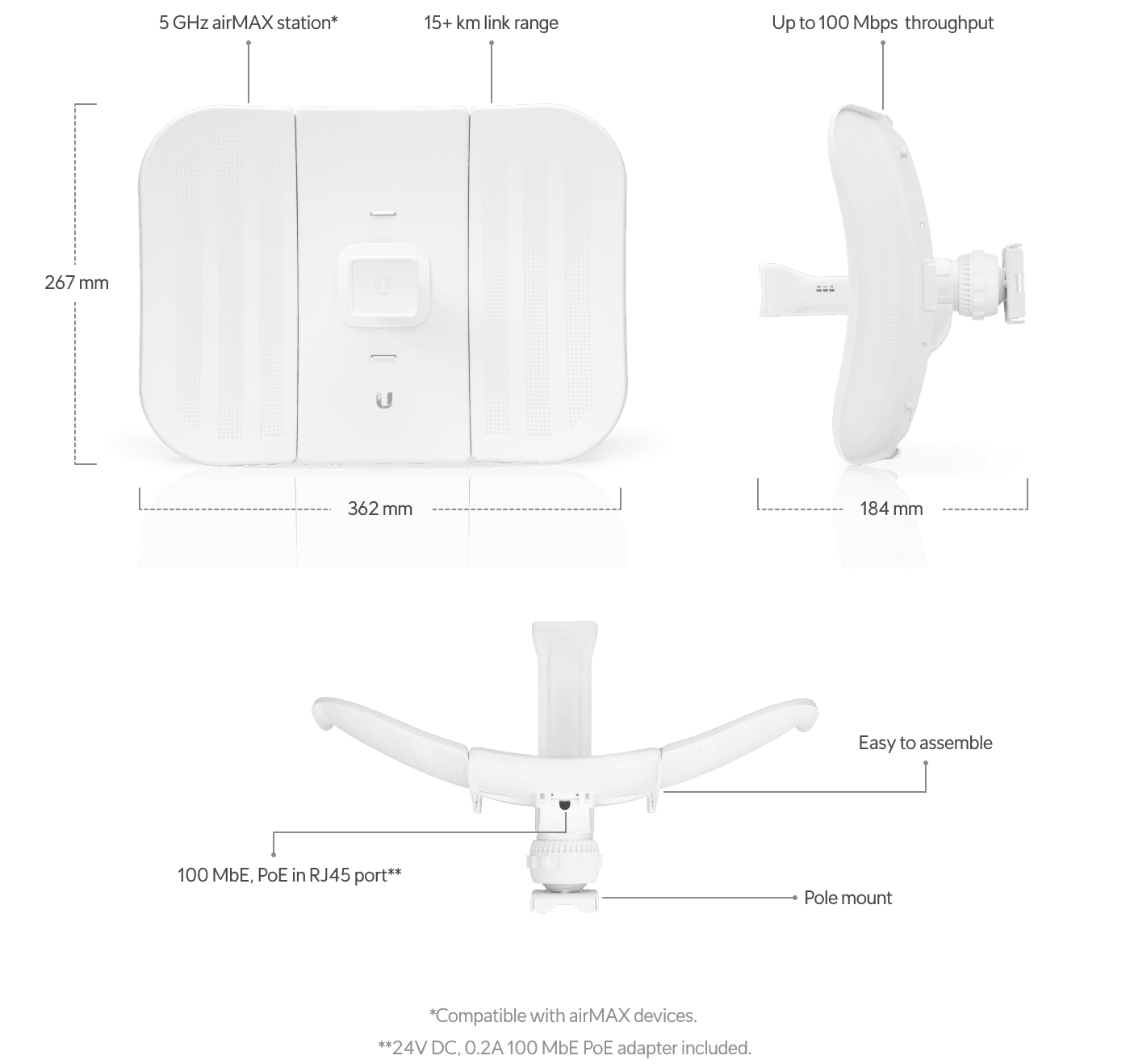 Ubiquiti LiteBeam LBE-M5-23 23 dBi Dış Mekan CPE — 2