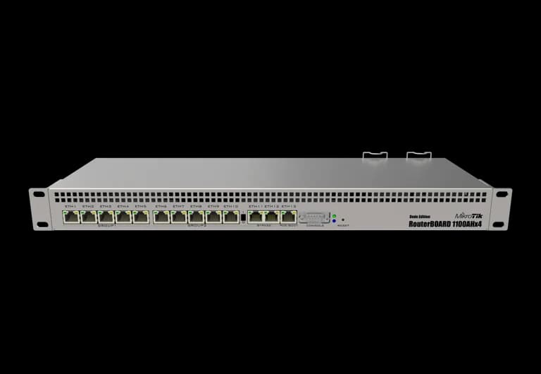 MikroTik RB1100AHx4 Dude Edition 1U Raf Tipi Yönlendirici