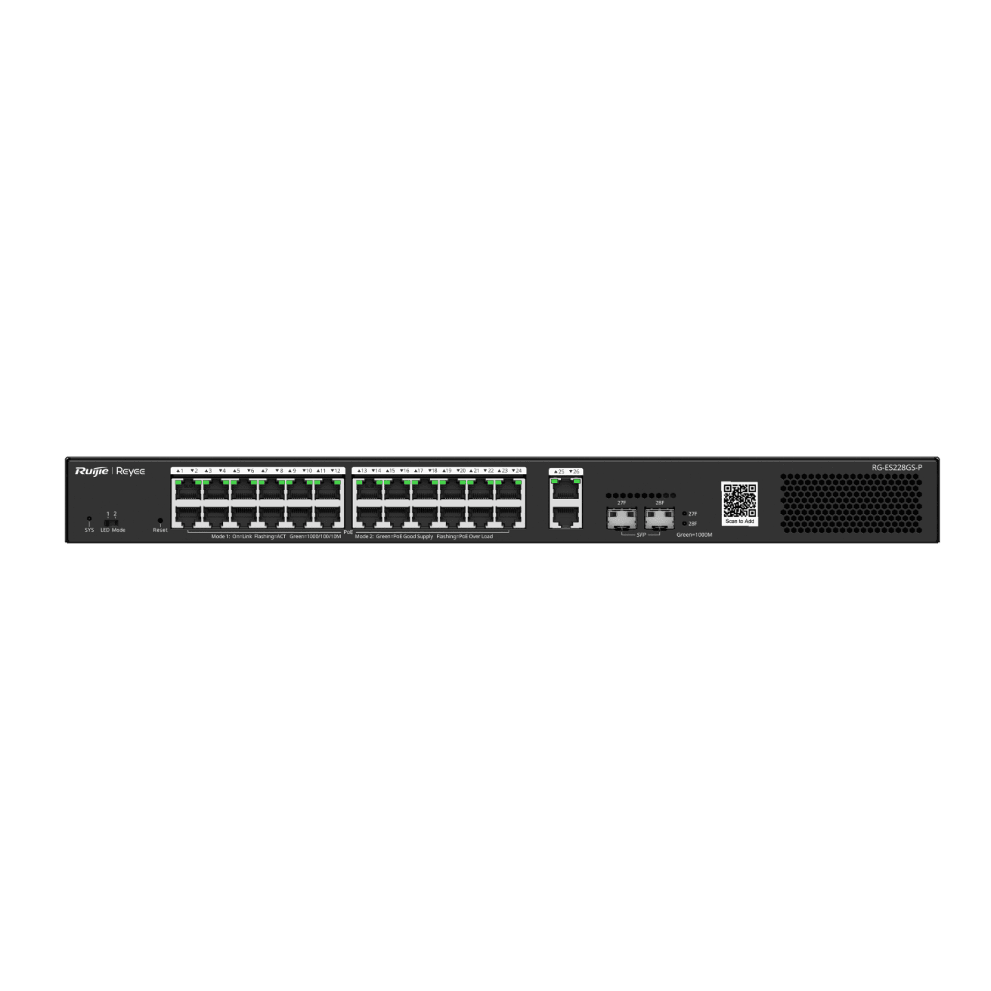 Ruijie Reyee RG-ES228GS-P 28 Port Gigabit PoE+ Yönetilebilir Switch