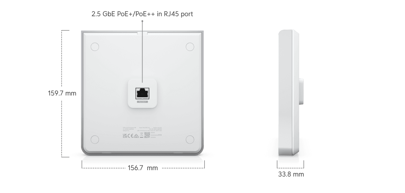 Ubiquiti U6-Enterprise-IW Duvara Monte WiFi 6E Erişim Noktası — 3