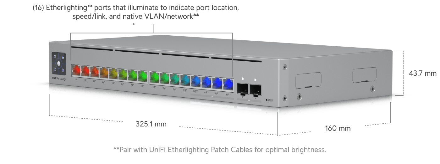 Ubiquiti USW-Pro-Max-16-PoE-EU 16 Port L3 PoE++ Switch — 3