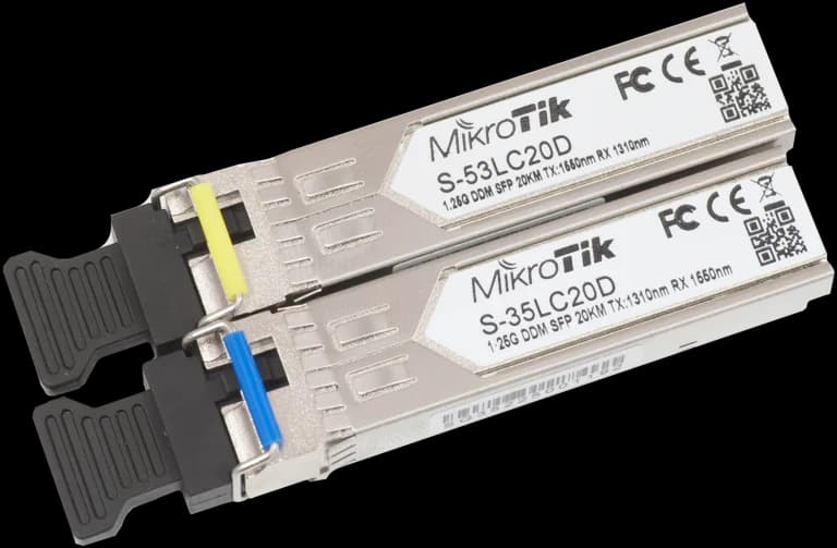 MikroTik S-3553LC20D 1.25G SFP Transceiver Çifti 20km — 1