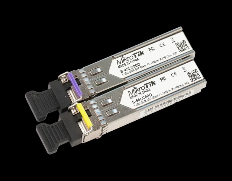 MikroTik S-4554LC80D 80 km SFP Modül Çifti