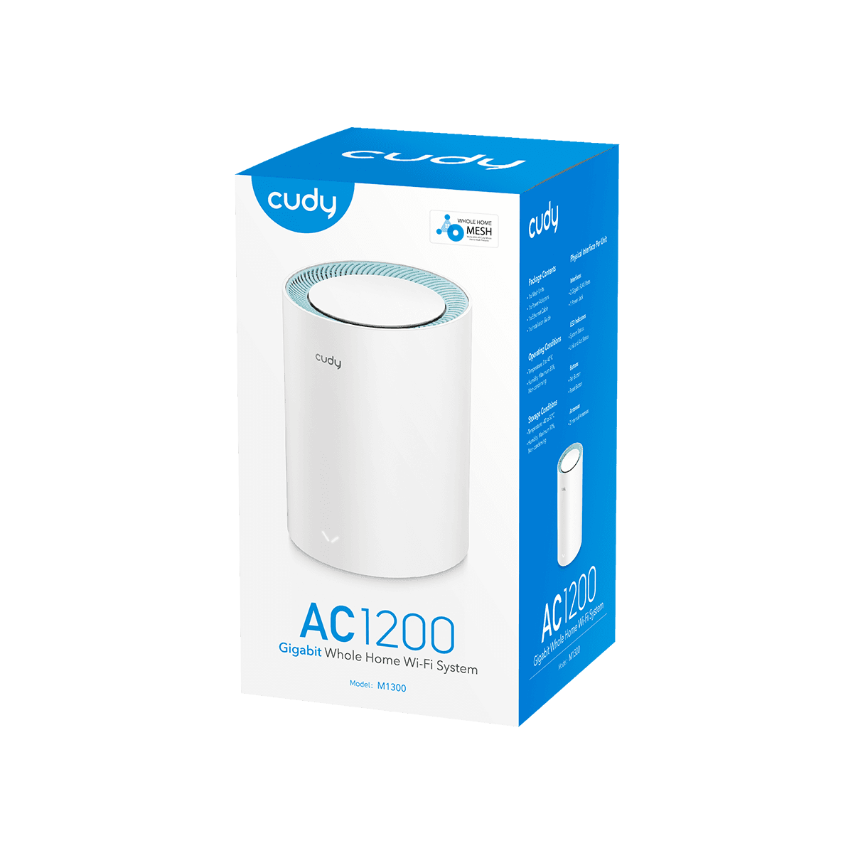 CUDY M1300 (1-Pack) AC1200 Wi-Fi Gigabit Mesh System — 4