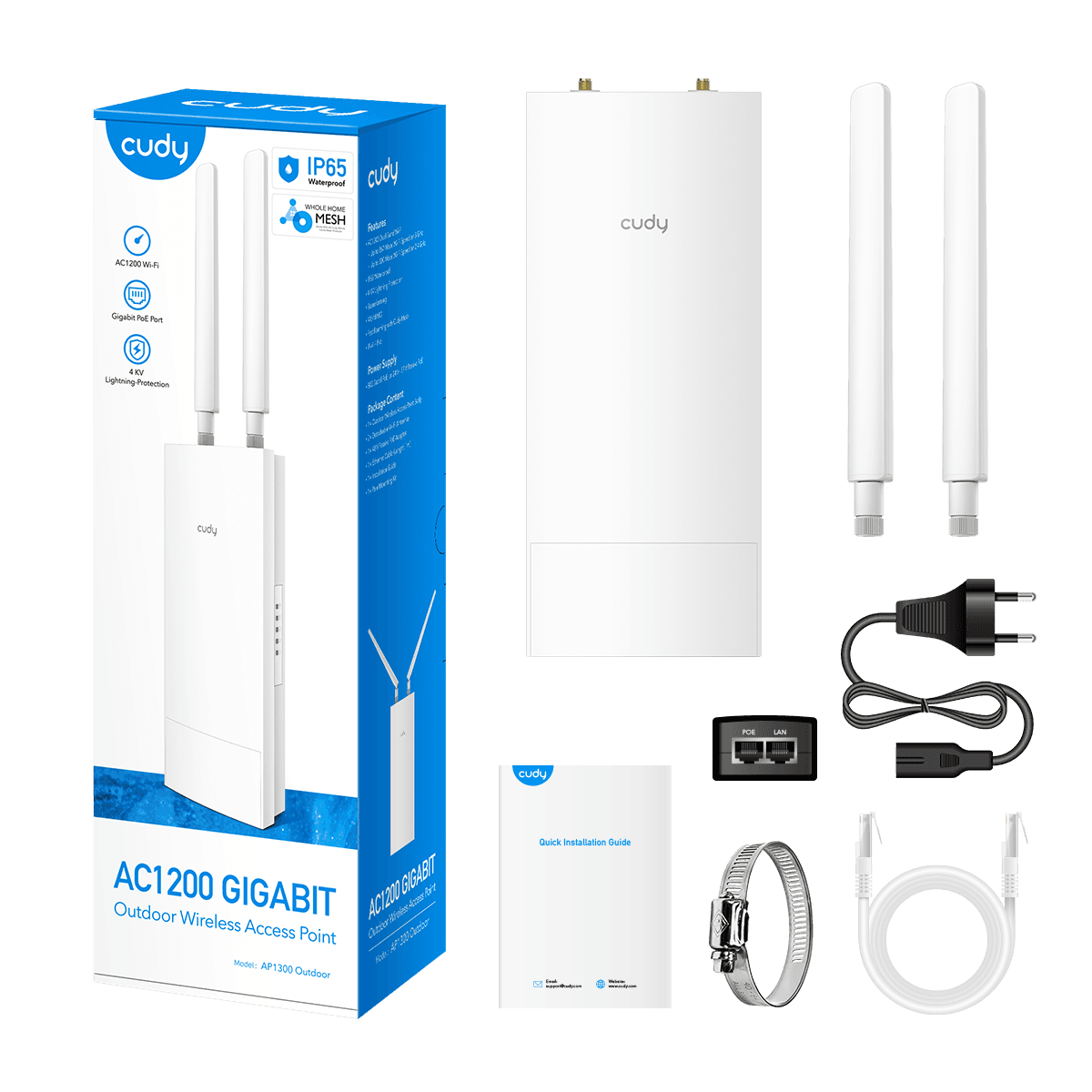 Cudy AP1300 Outdoor - AC1200 WiFi Gigabit Outdoor Access Point — 5
