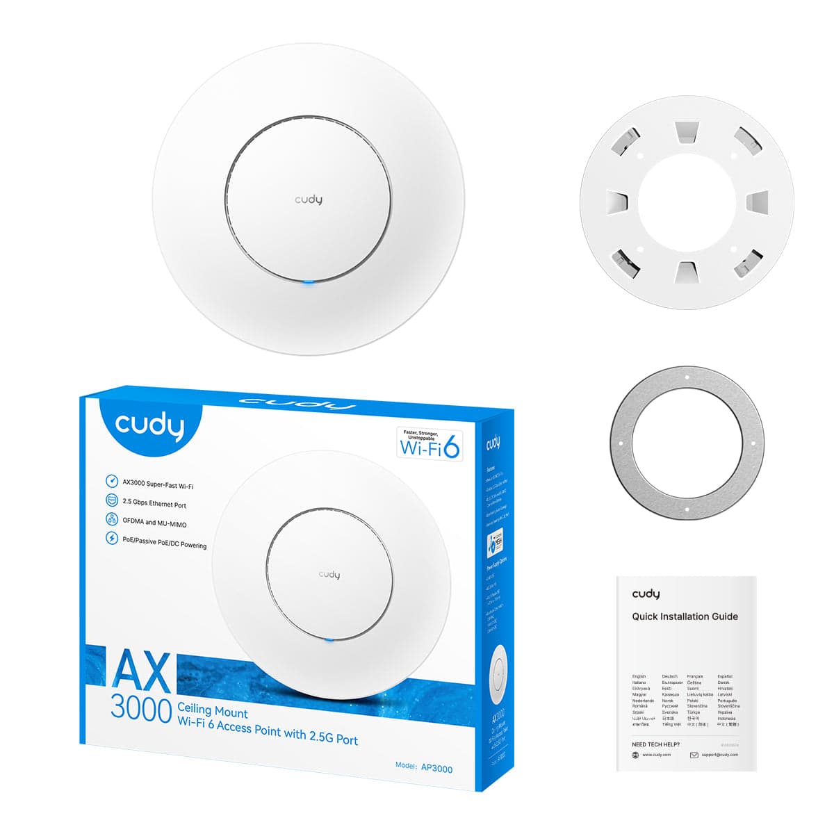 Cudy AP3000P - AX3000 Wi-Fi 6 2.5G Outdoor Access Point — 5