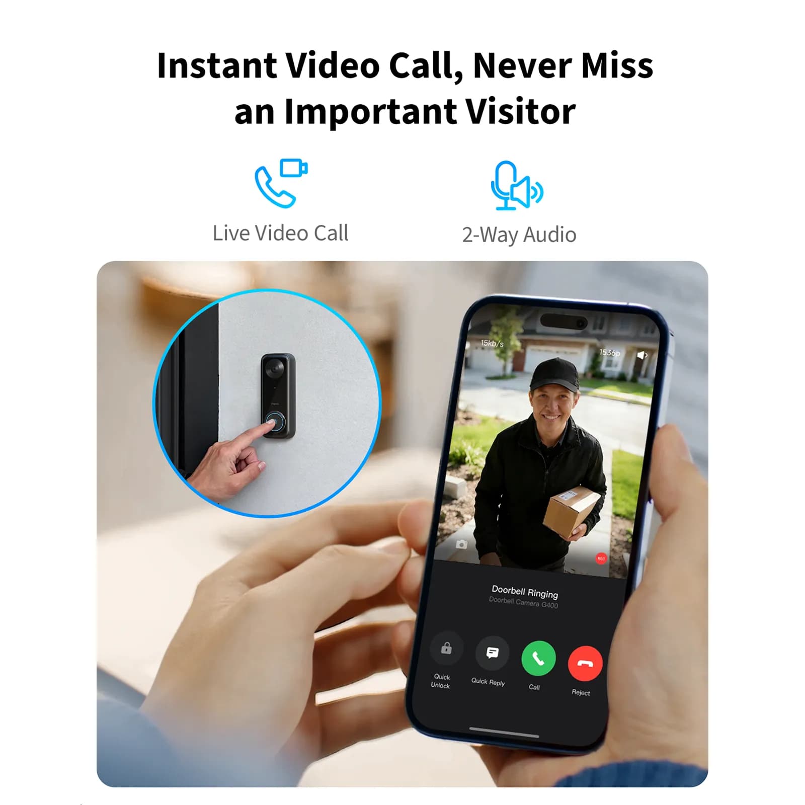 Aqara Doorbell Camera G400 (Wired) - 2K Smart Doorbell — 4