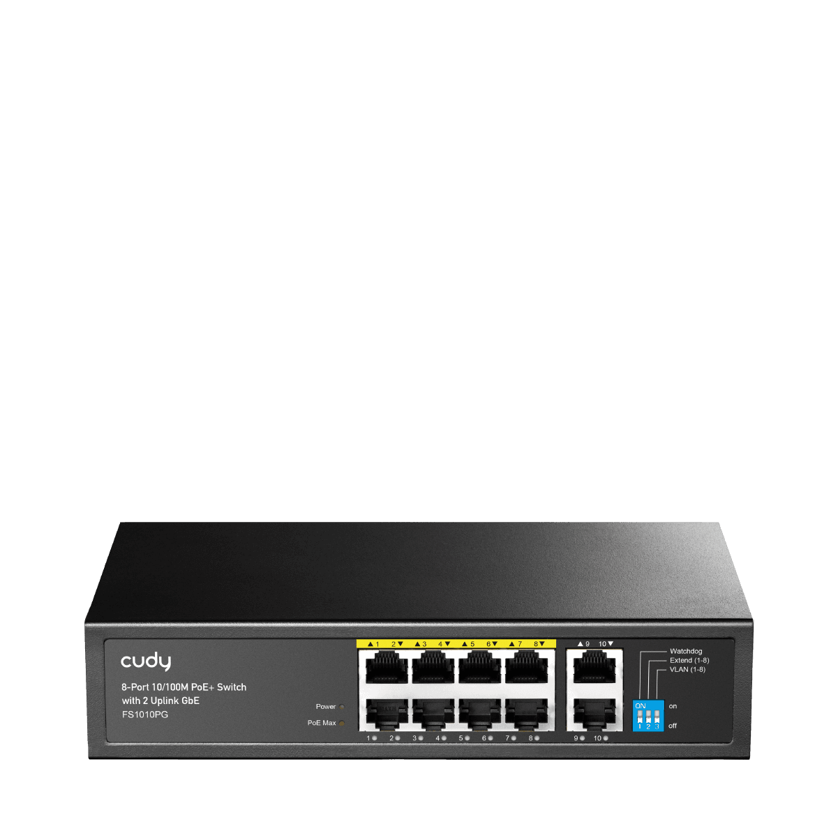 CUDY FS1010PG 8-Port 10/100M PoE+ Switch with 2 Gigabit Uplink 120W
