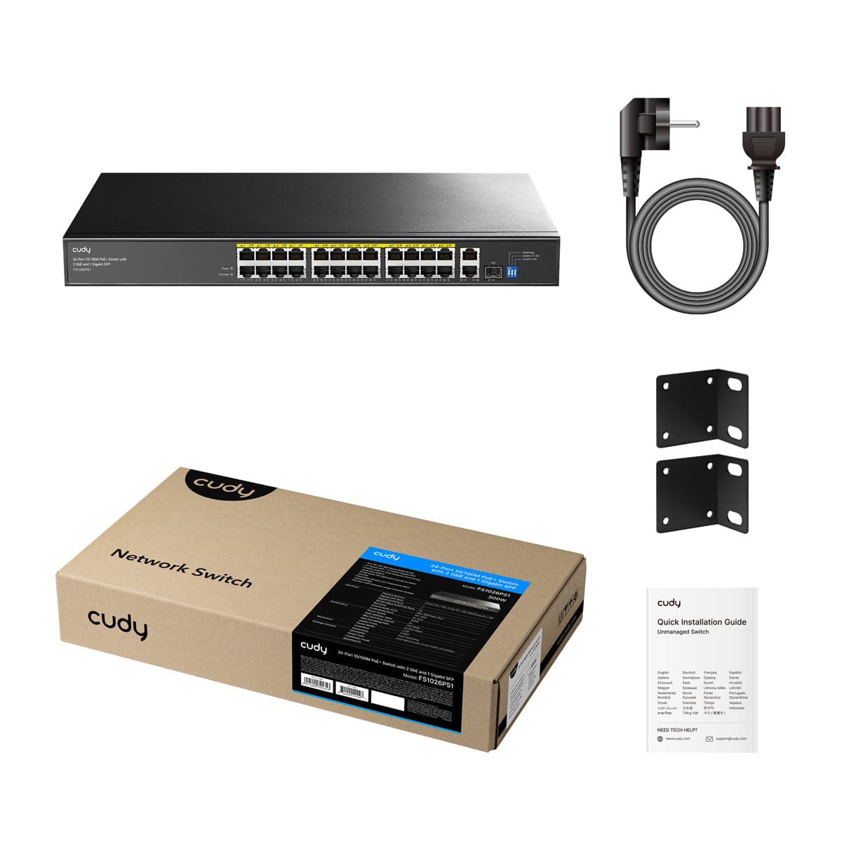 CUDY FS1026PS1 24-Port PoE+ Switch 300W 2 Gigabit 1 SFP — 2