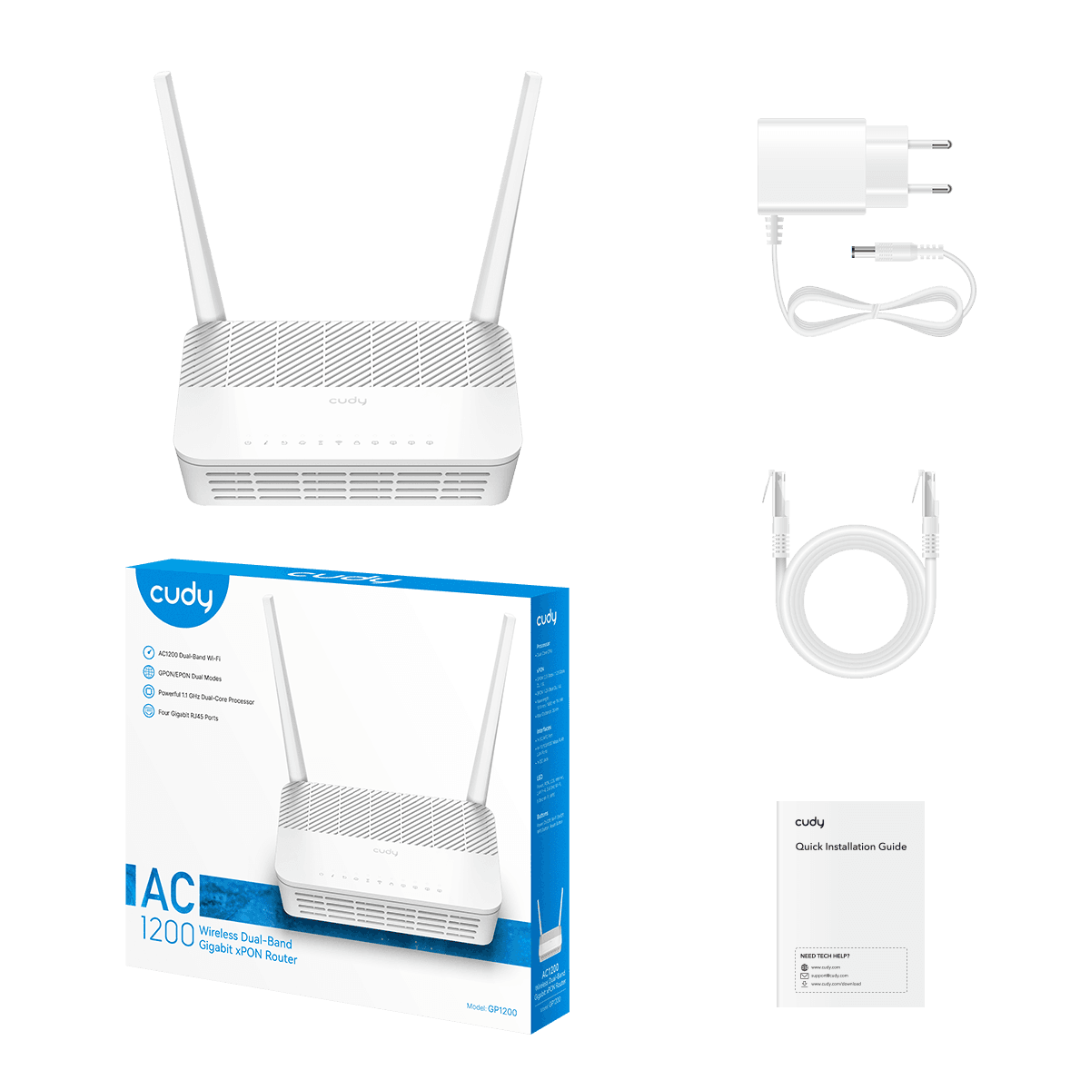 CUDY GP1200 AC1200 Çift Bant GPON Yönlendirici — 2