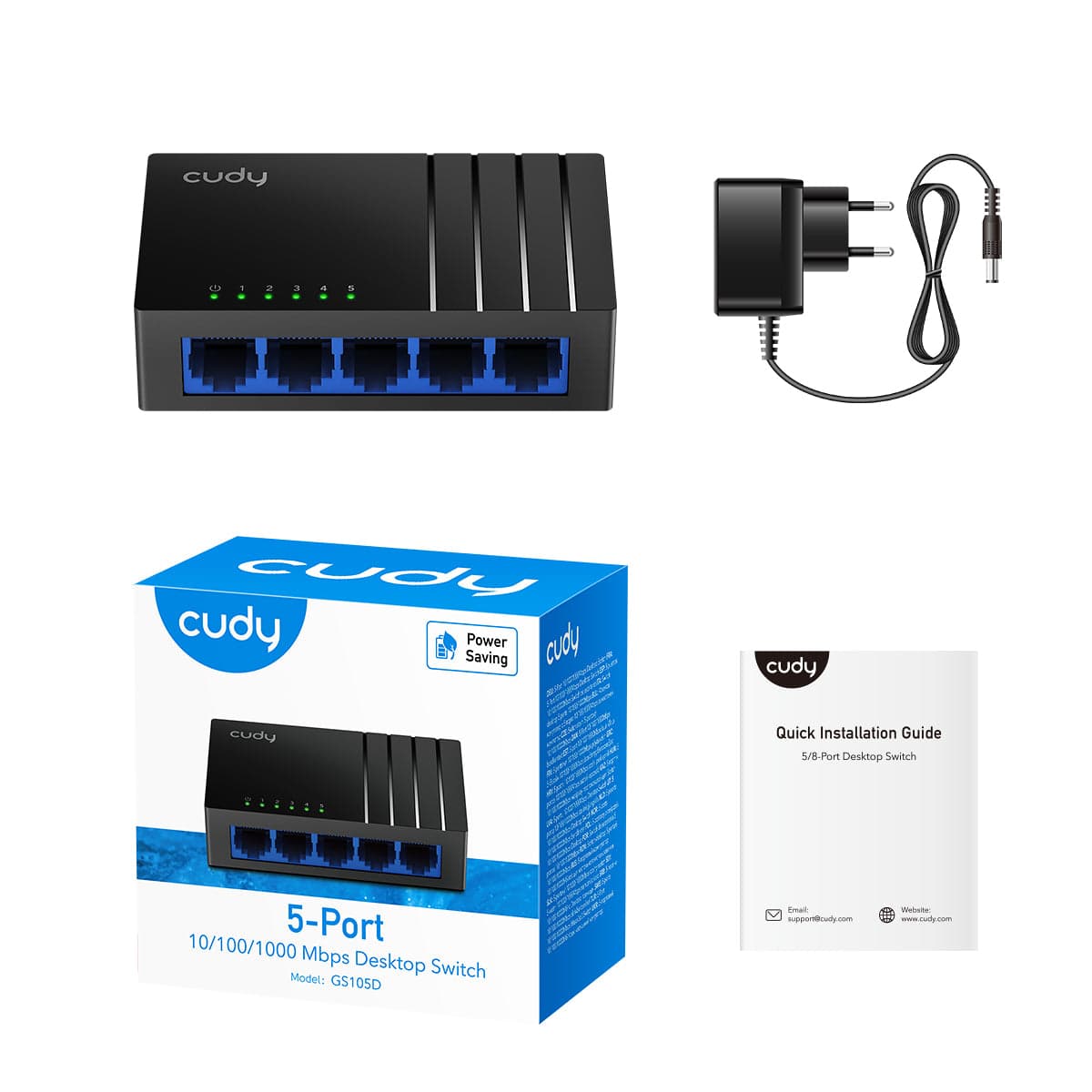 CUDY GS105D 5 Port Gigabit Yönetimsiz Masaüstü Switch — 4