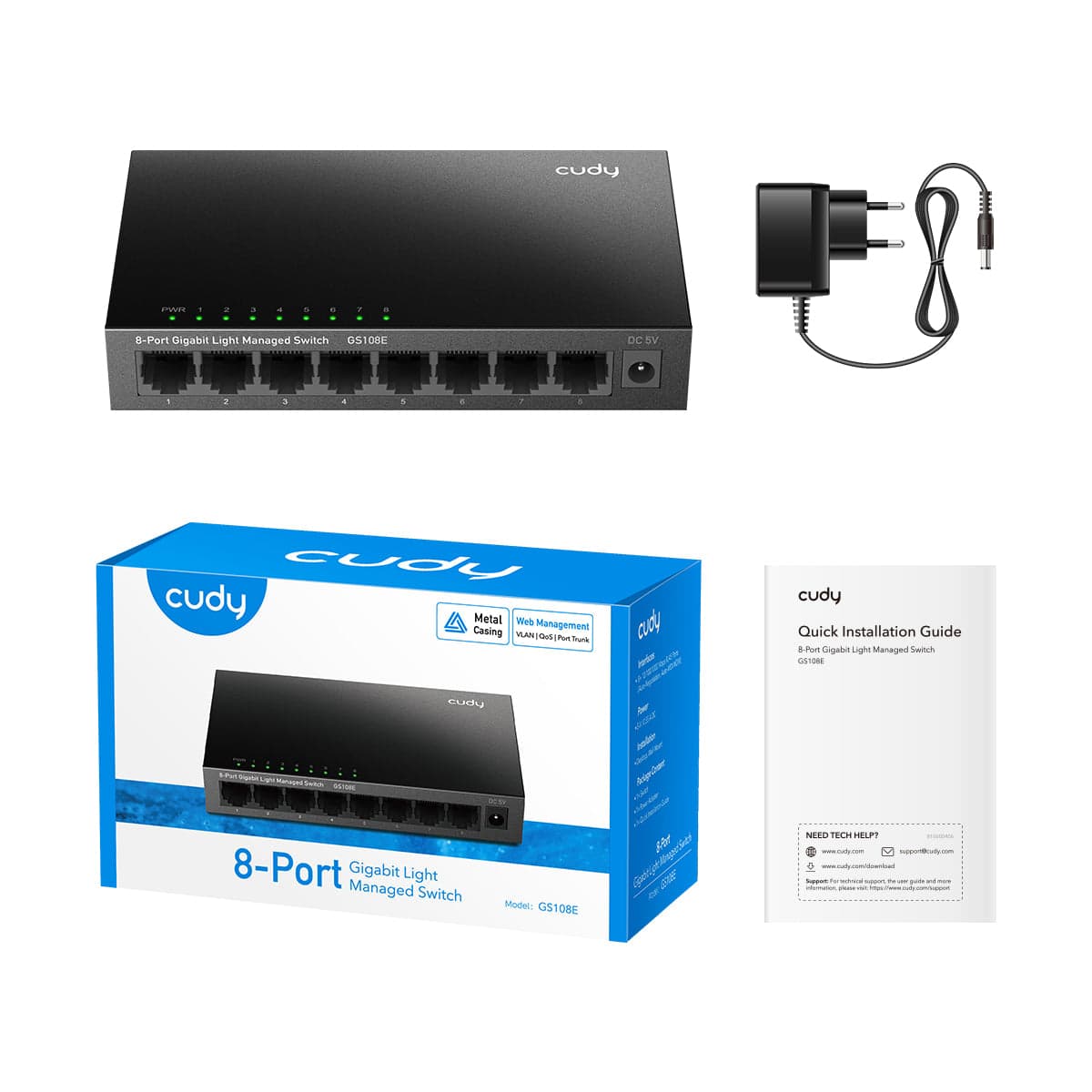 Cudy GS108E - 8 Port Gigabit Light Managed Switch — 3