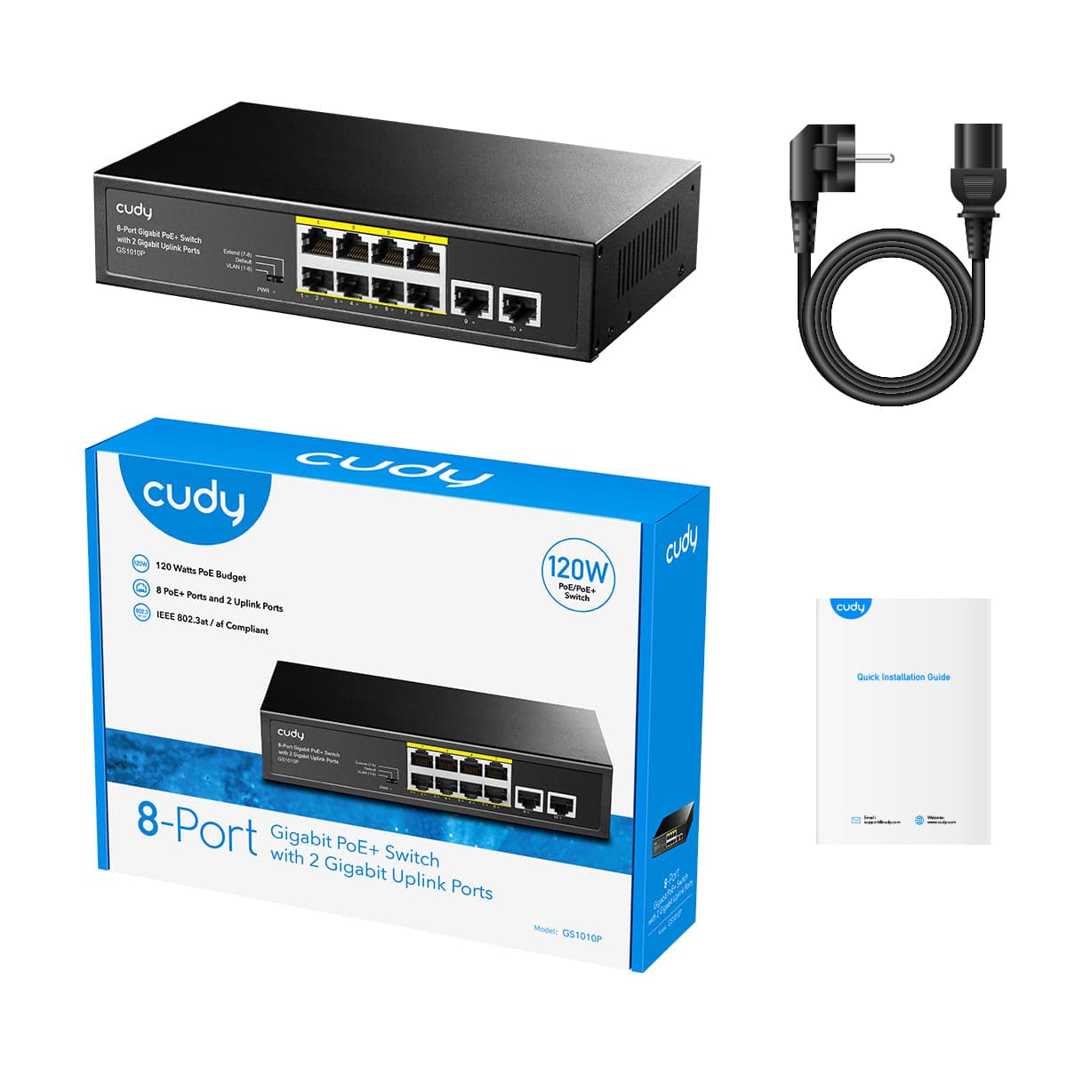 Cudy GS1010P - 8-Port Gigabit PoE+ Switch 120W — 5