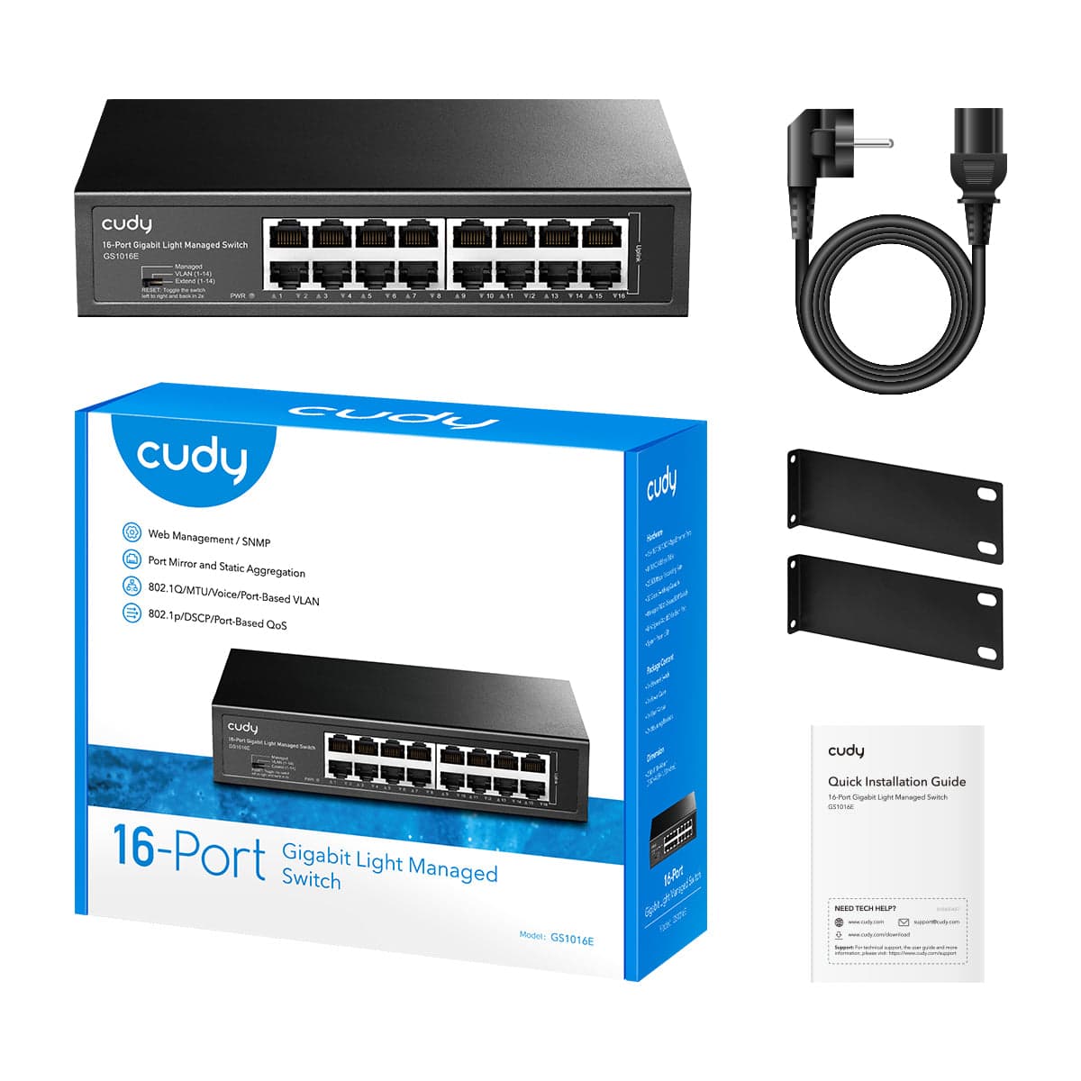 CUDY GS1016 - 16-Port Gigabit Metal Switch — 2