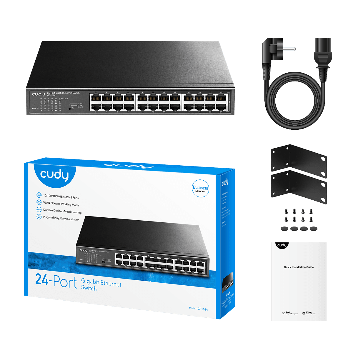 CUDY FS1024 - 24 Port 10/100 Mbps Metal Switch — 4