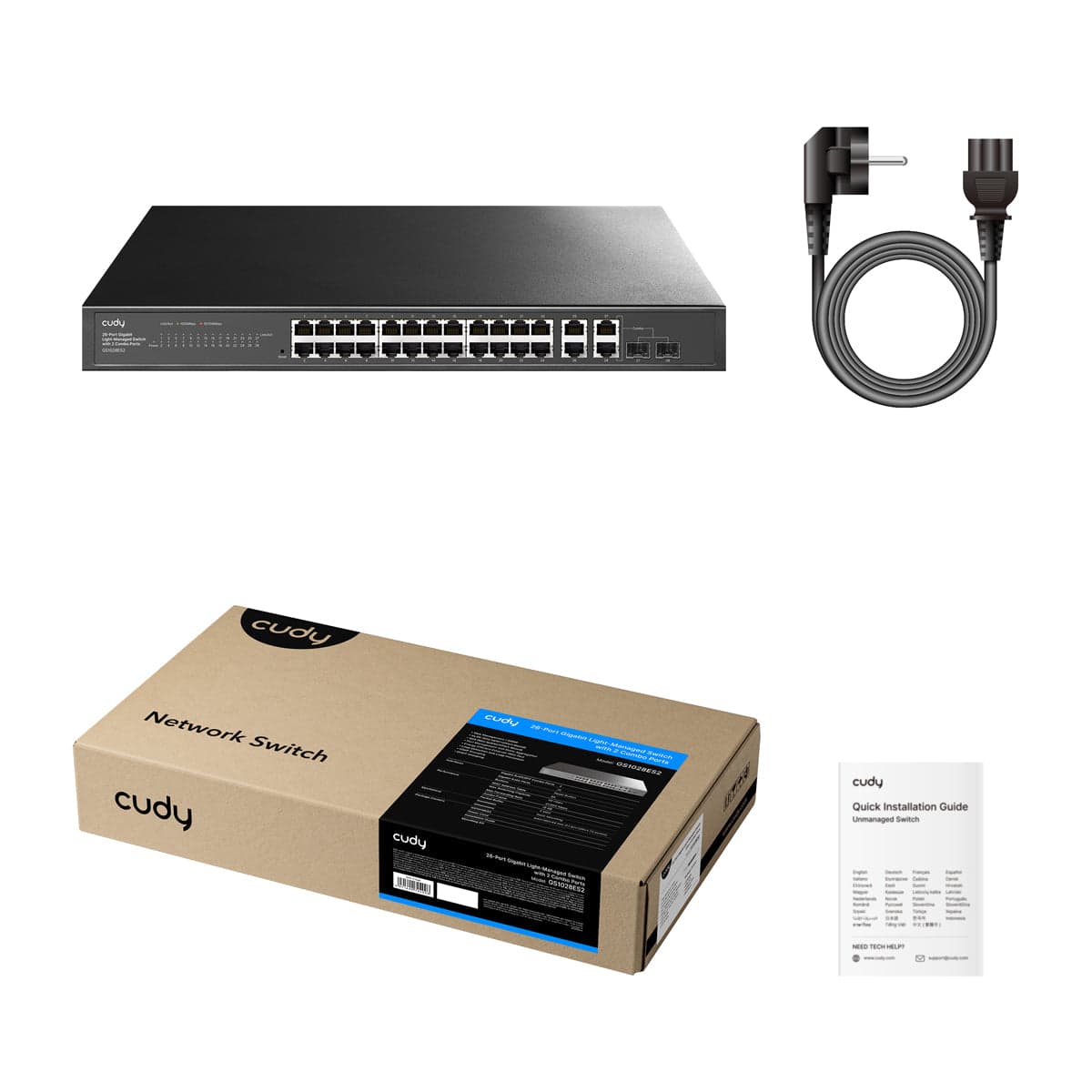 Cudy GS1028ES2 - 26 Port Gigabit Hafif Yönetilebilir Switch — 2