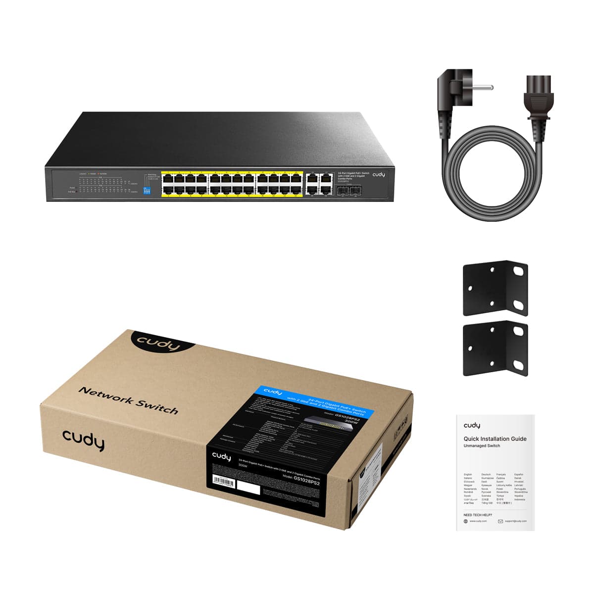 Cudy GS1028PS2 - 24 Port Gigabit PoE+ Switch 300W — 2