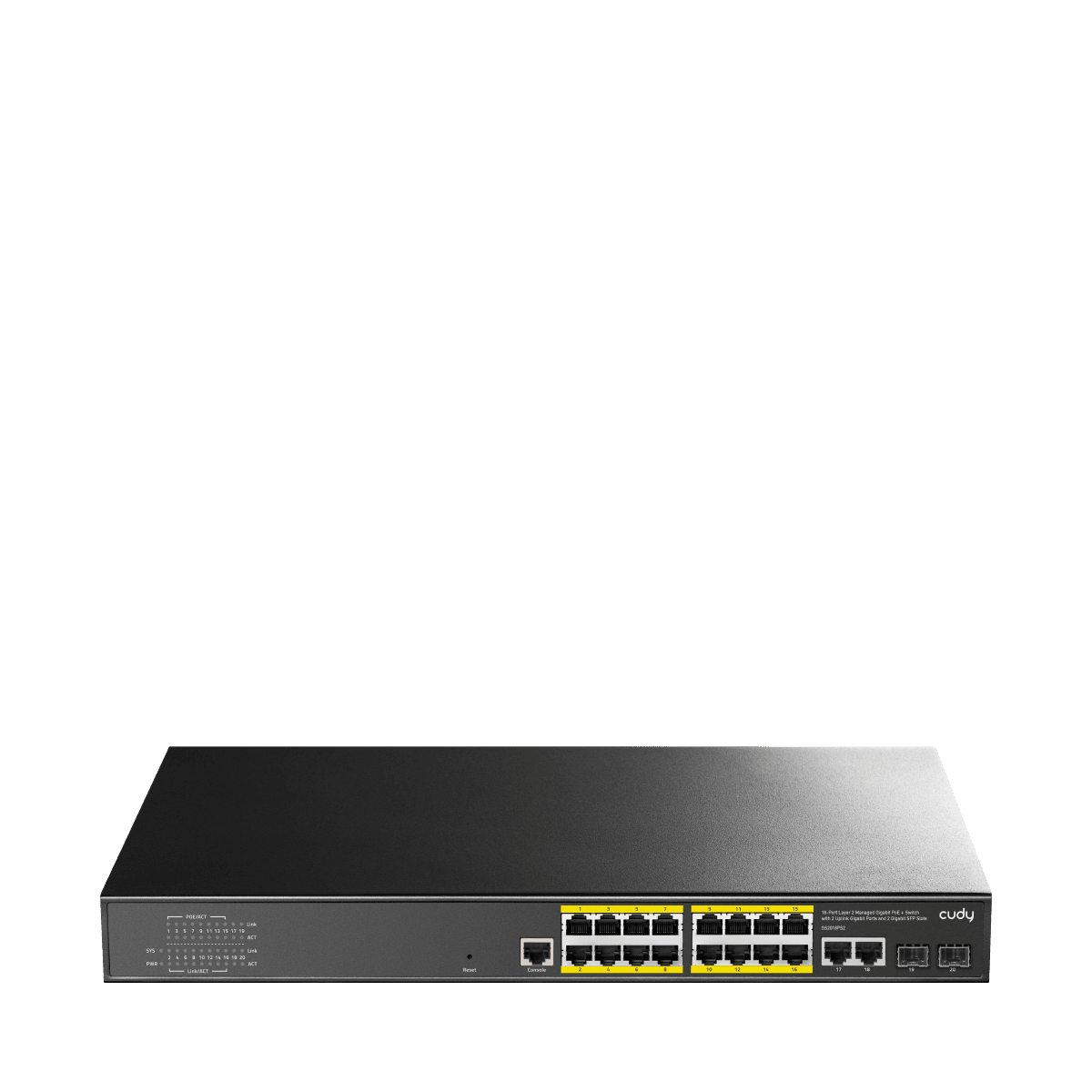 Cudy GS2018PS2-200W - 16 Port Gigabit Yönetilebilir PoE+ Switch