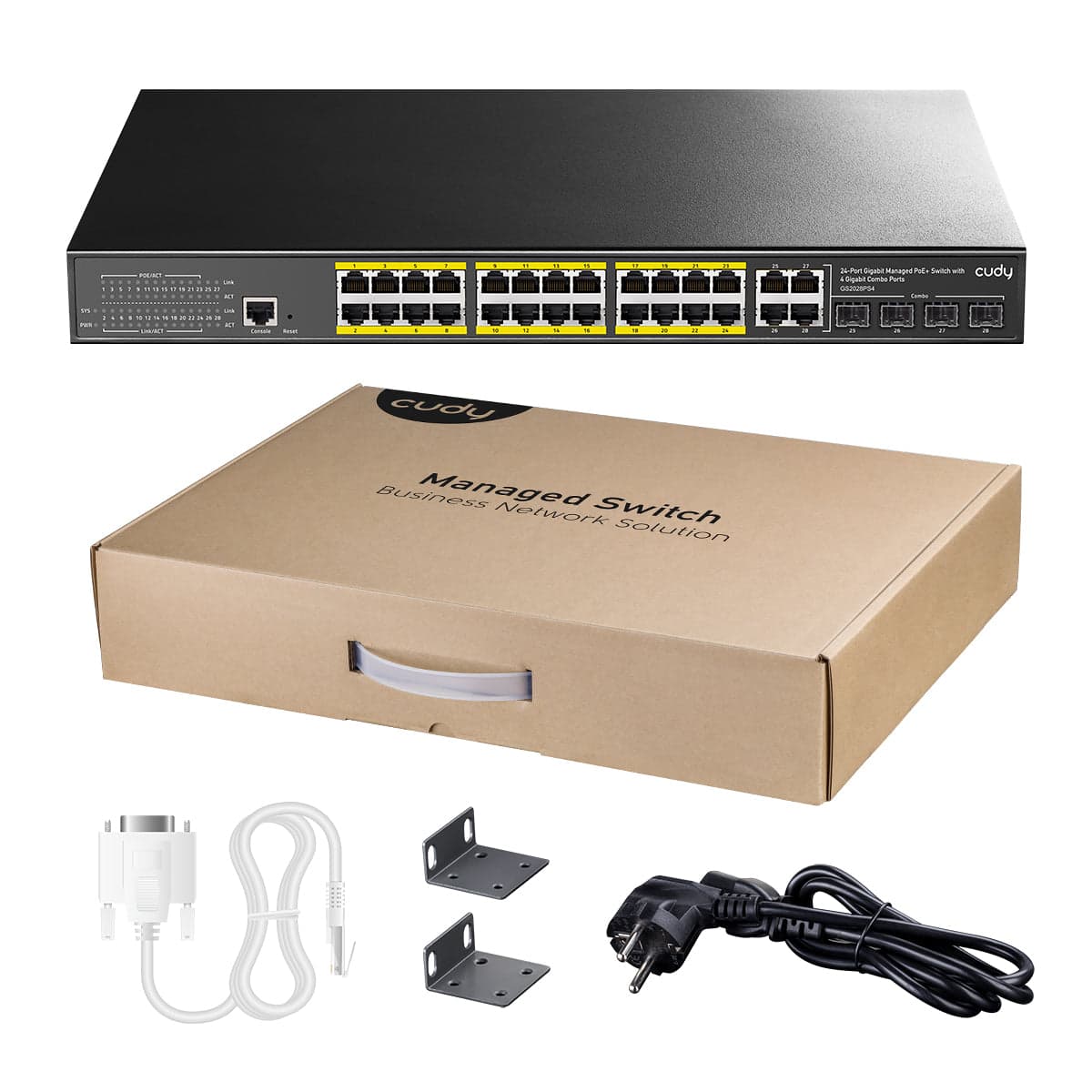 Cudy GS2028PS4-300W - 24-Port Gigabit Managed PoE+ Switch — 3