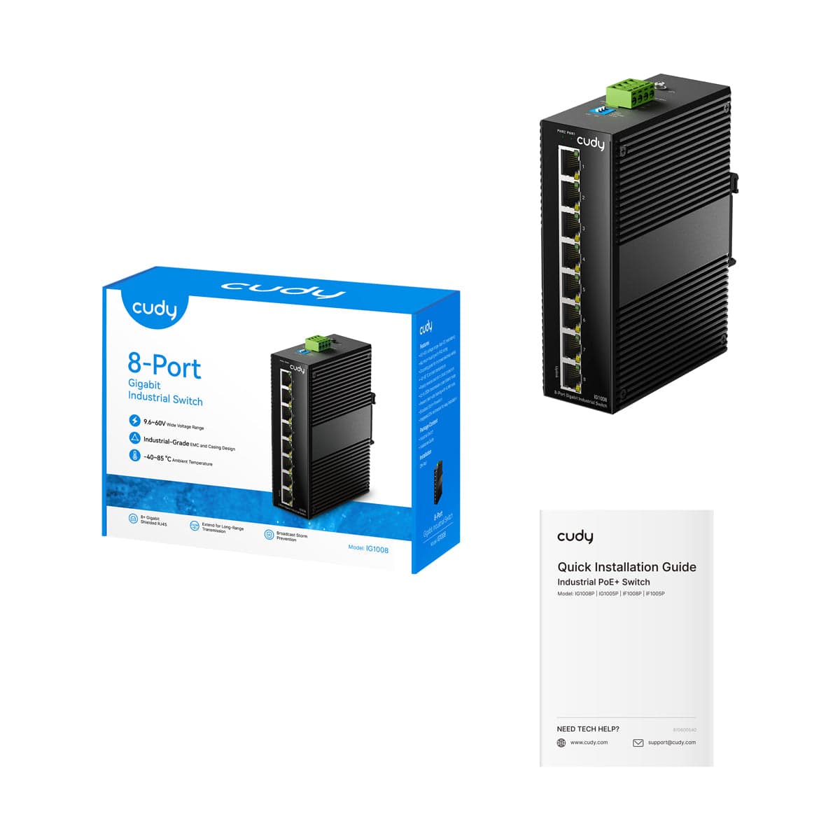 Cudy IG1008 - 8-Port Gigabit Industrial Unmanaged Switch — 3
