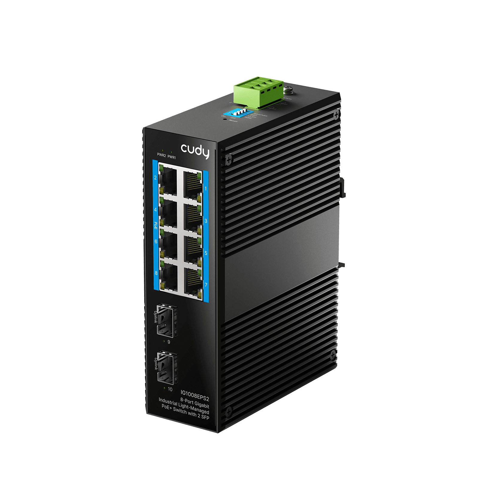 Cudy IG1008EPS2 - 8 Port Gigabit Endüstriyel PoE+ Switch