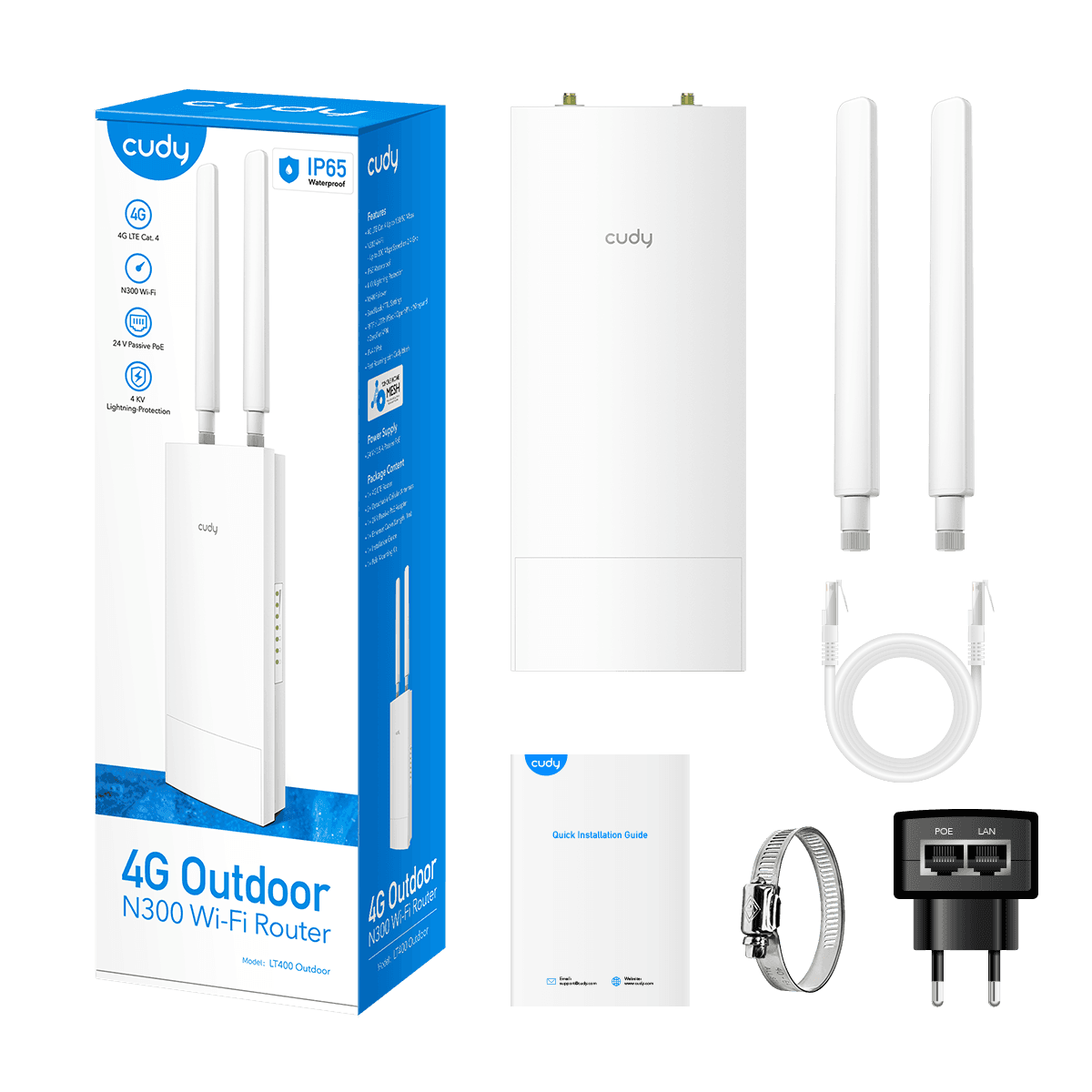 Cudy LT400 Outdoor - 4G LTE Cat 4 N300 Wi-Fi Router — 5