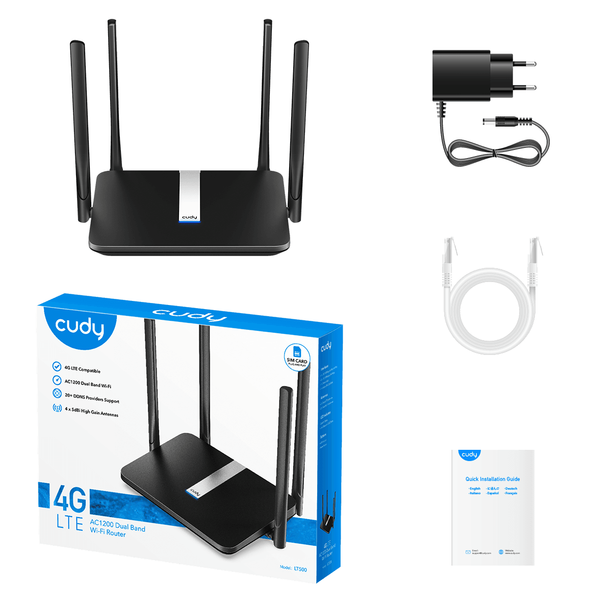 Cudy LT500 - AC1200 Wi-Fi Mesh 4G LTE Cat4 Router — 5