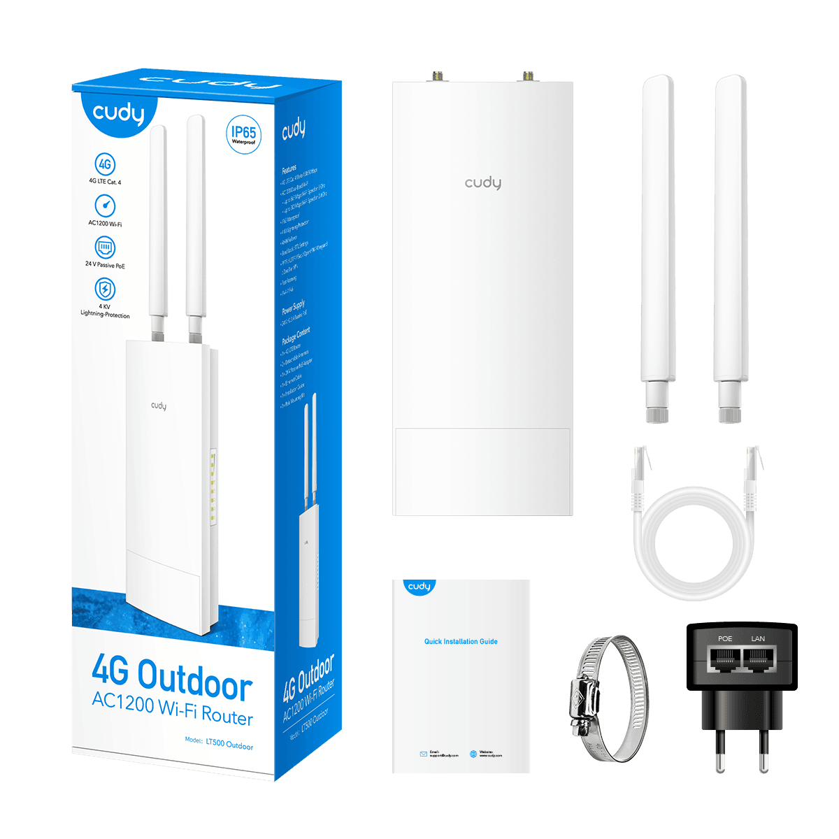 Cudy LT500 Outdoor - 4G LTE Cat 4 AC1200 Wi-Fi Router — 6