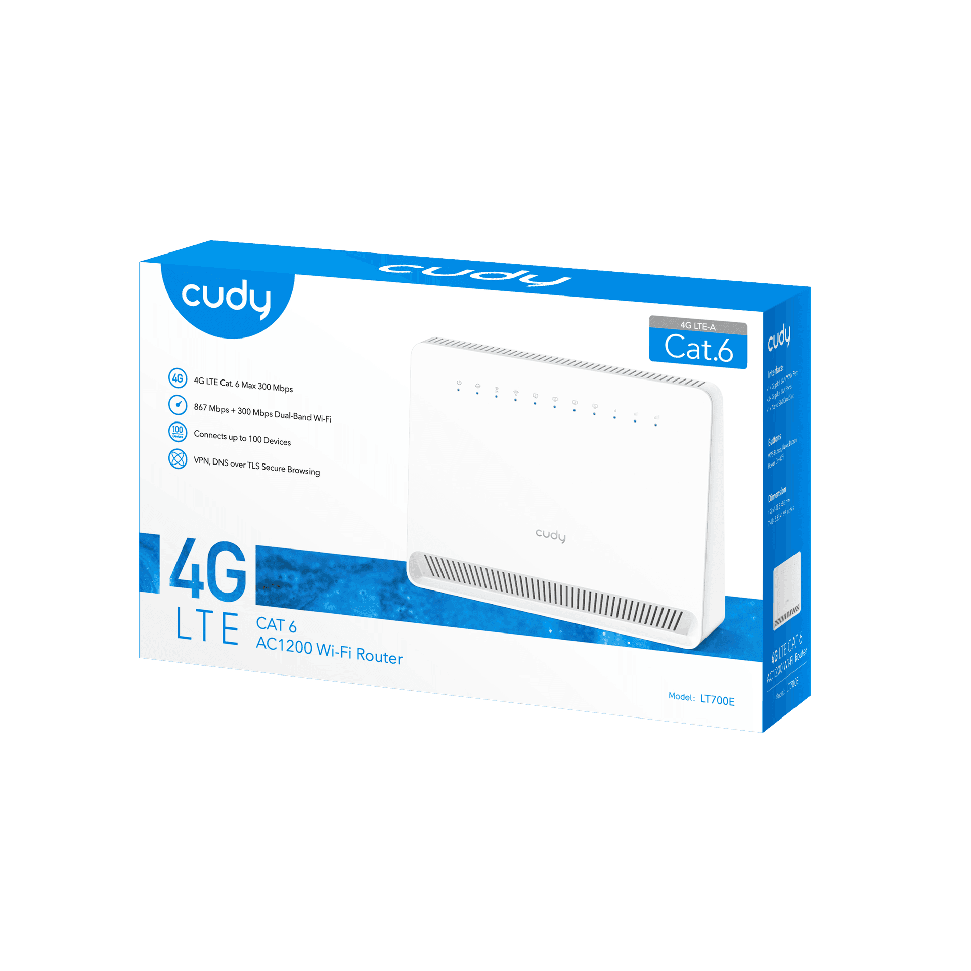 Cudy LT700E - AC1200 Wi-Fi 4G LTE-Cat6 Gigabit Router — 3