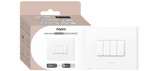 Aqara Light Switch H2 Horizontal WS-K14D 4 Tuş 3 Kanal Akıllı Anahtar