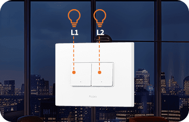 AQARA Light Switch H2 Horizontal WS-K13D 2-Gang 2-Channel Smart Switch — 2