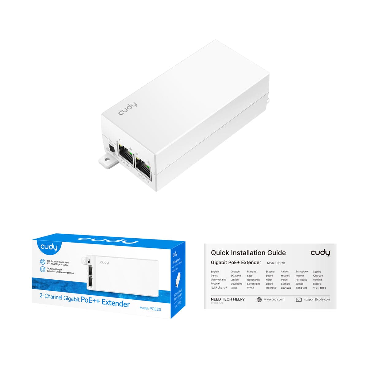 Cudy POE20 - 2-Channel Gigabit PoE++ Extender — 3