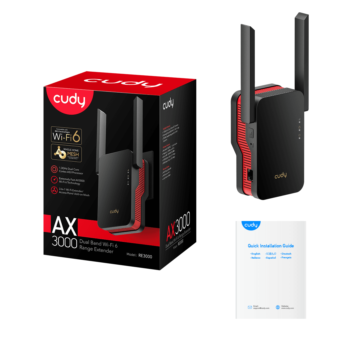 Cudy RE3000 AX3000 WiFi 6 Mesh Range Extender — 6