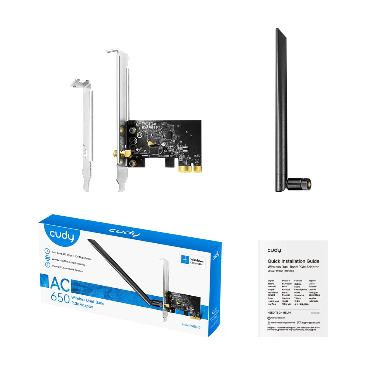 Cudy WE650 AC650 Çift Bantlı PCIe Wi-Fi Adaptörü — 2