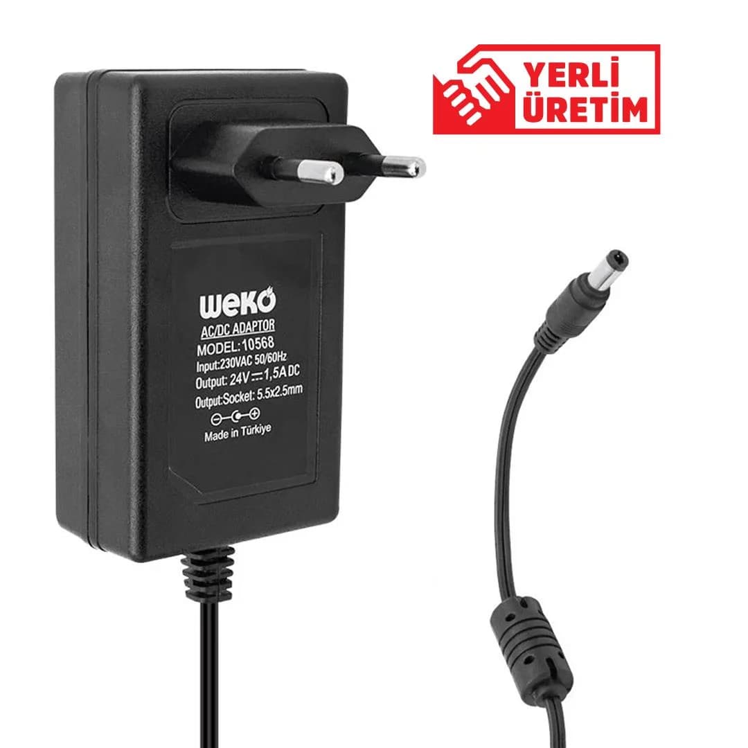 Weko 10568 24V 1.5A 5.5x2.5mm Priz Tipi Adaptör
