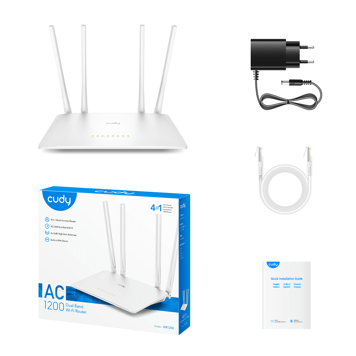 CUDY WR1200 AC1200 Dual-Band Wi-Fi 5 Router — 6