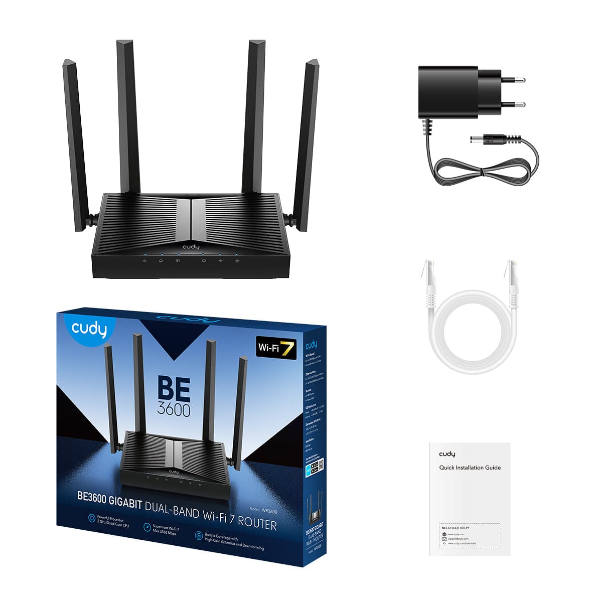 CUDY WR3600 BE3600 Gigabit Wi-Fi 7 Mesh Router — 7
