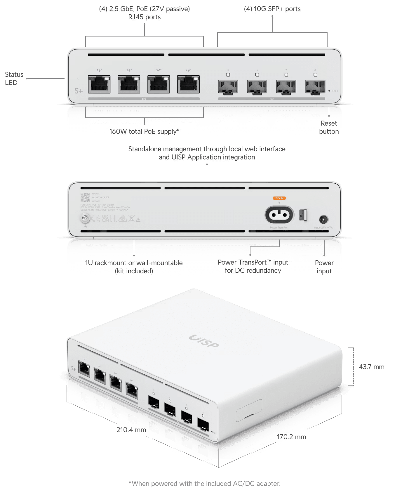 Ubiquiti UISP-S-Plus EU управляемый PoE-коммутатор — 6