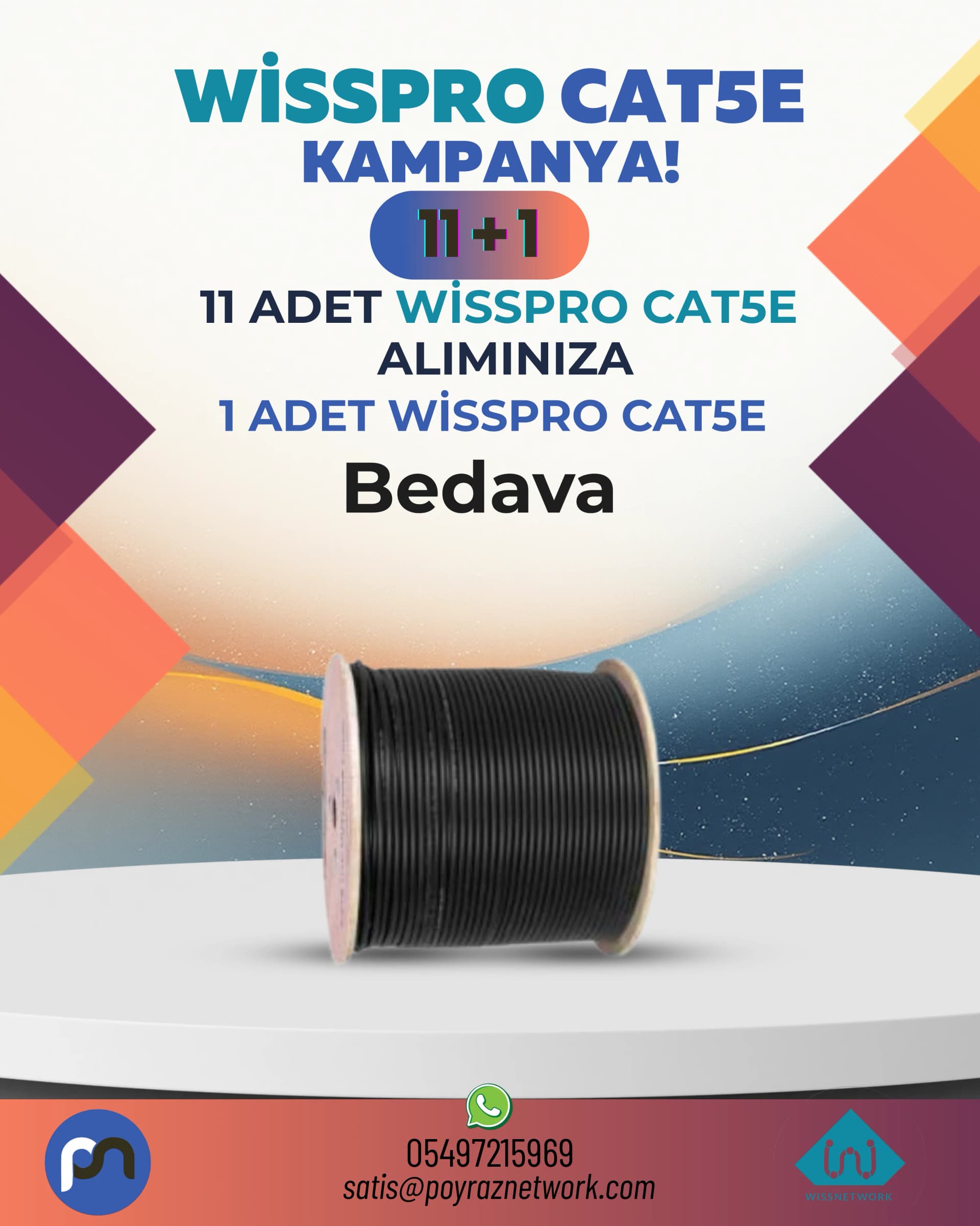 WİSSPRO WISS CAT5E PRO Outdoor Network Cable 305m