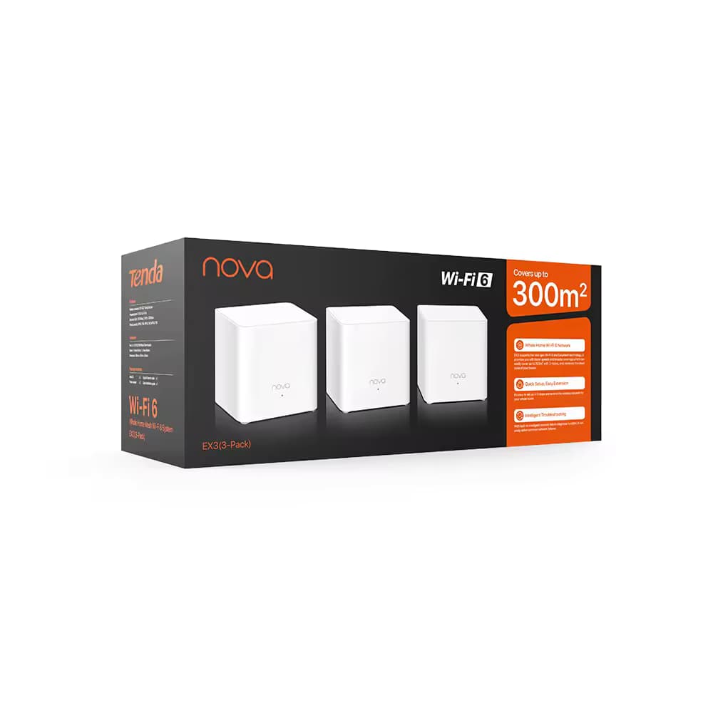 TENDA Nova MX3 AX1500 Двухдиапазонная Mesh-система Wi-Fi 6, 3 шт. — 2