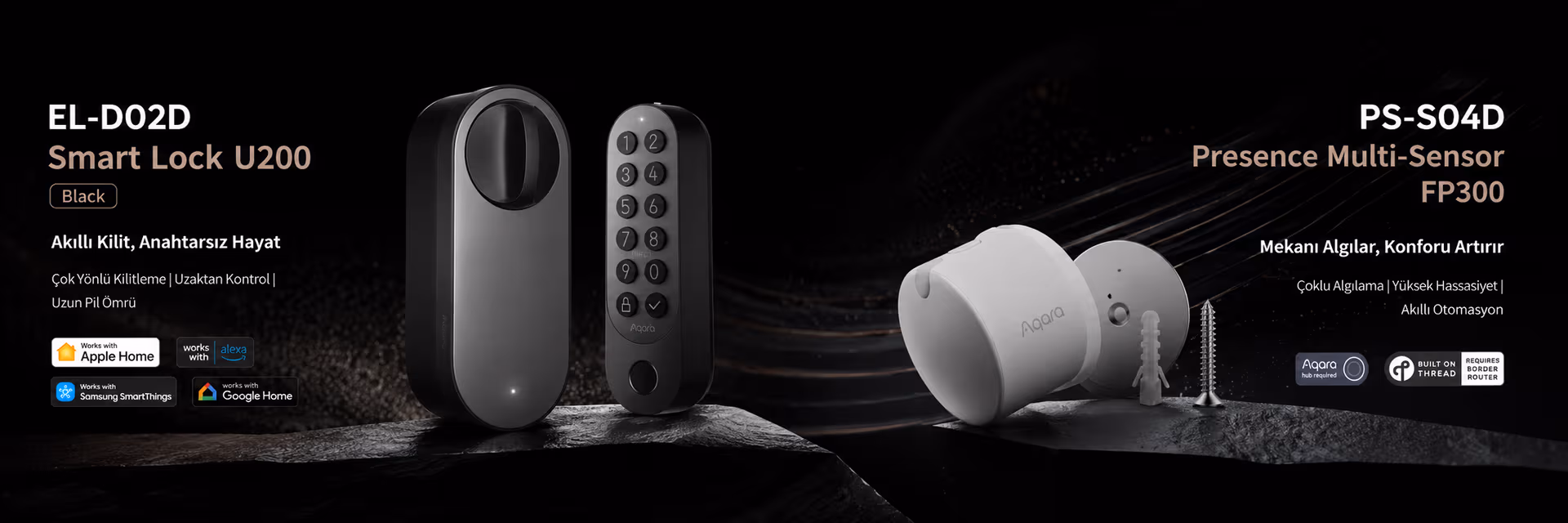 Aqara Smart Lock U200 ve Presence Multi-Sensor FP300