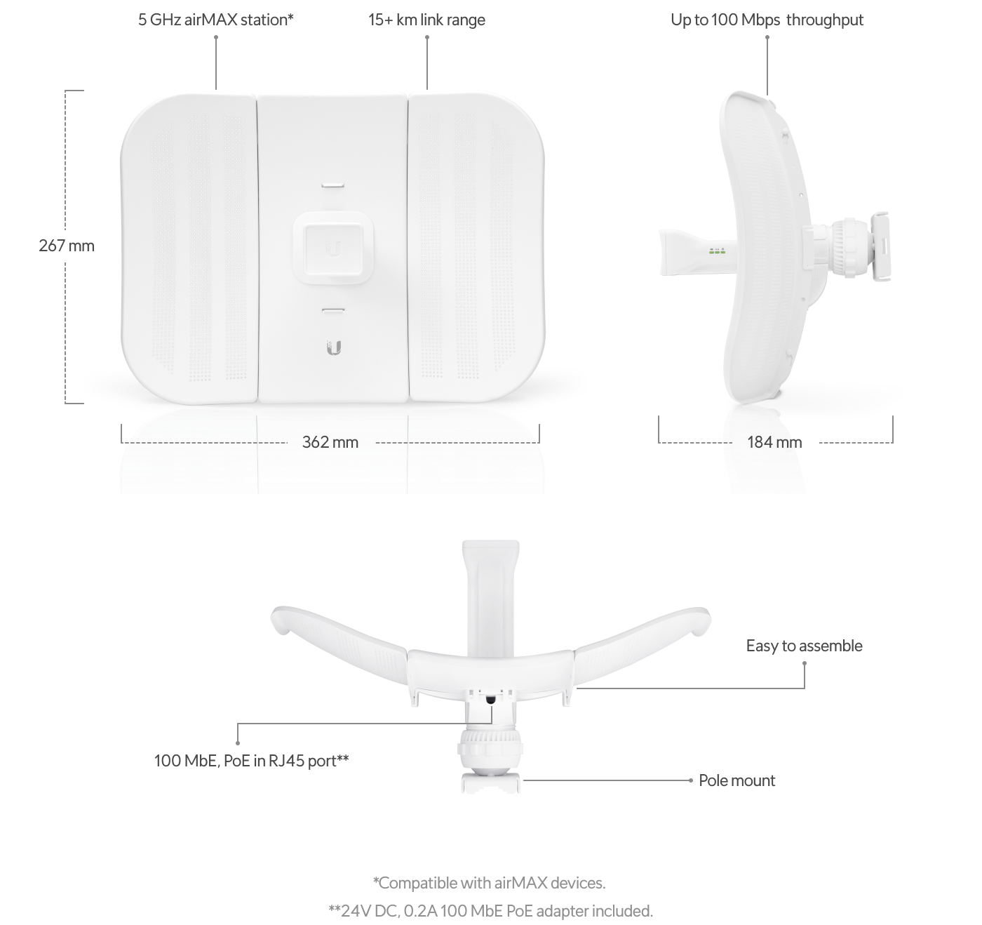 Ubiquiti LiteBeam LBE-M5-23 23 dBi Dış Mekan CPE — 2
