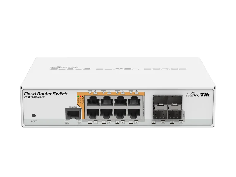 MikroTik CRS112-8P-4S-IN 12-Port Gigabit PoE Switch — 1