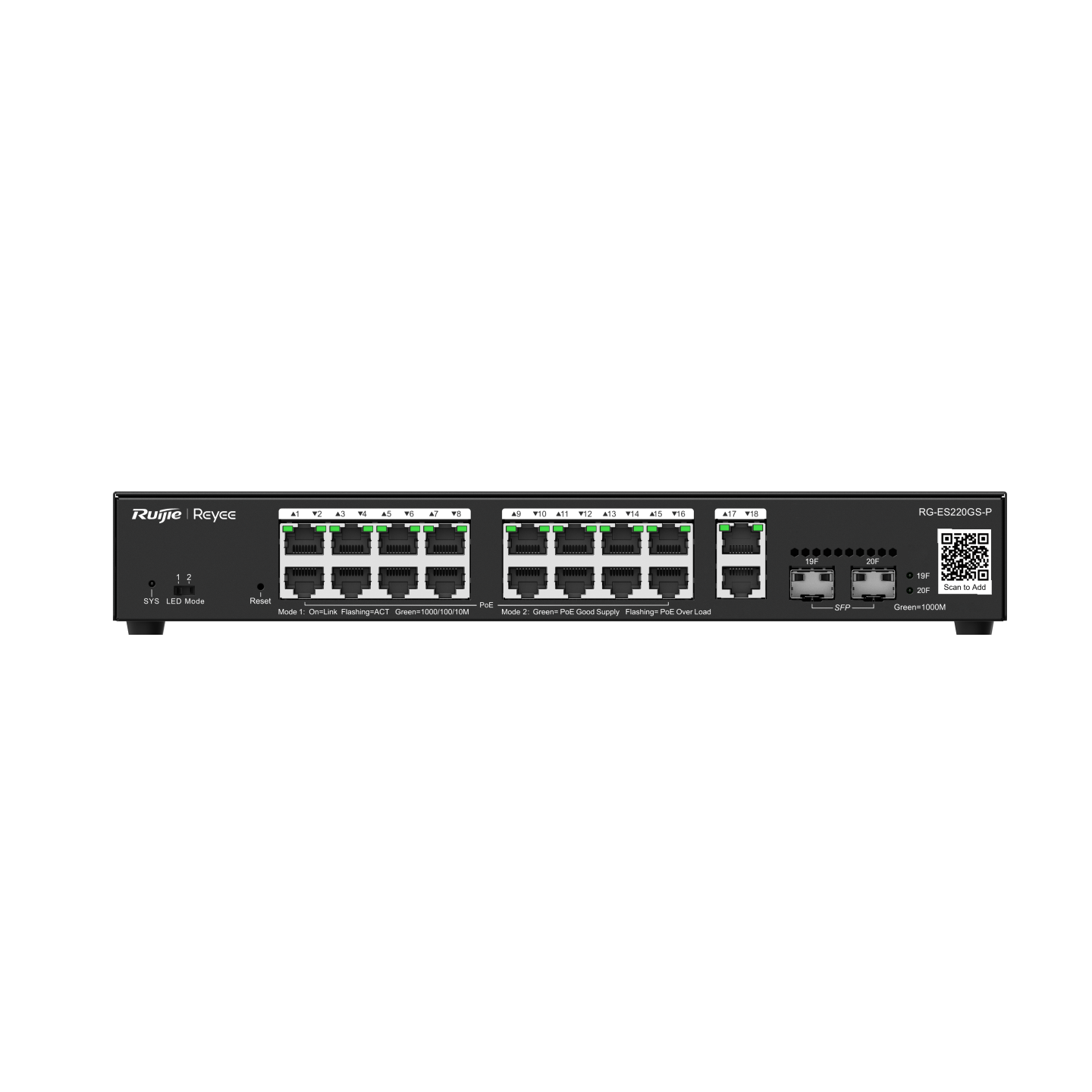 Ruijie Reyee RG-ES220GS-P 20-Port Gigabit PoE+ Switch — 1