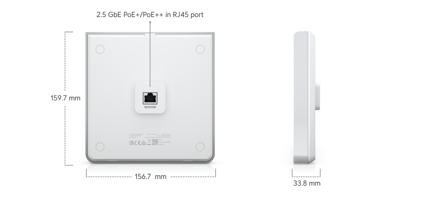 Ubiquiti U6-Enterprise-IW Duvara Monte WiFi 6E Erişim Noktası — 3