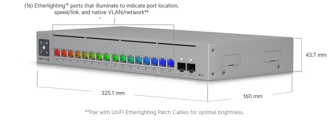 Ubiquiti USW-Pro-Max-16-PoE-EU 16 Port L3 PoE++ Switch — 3