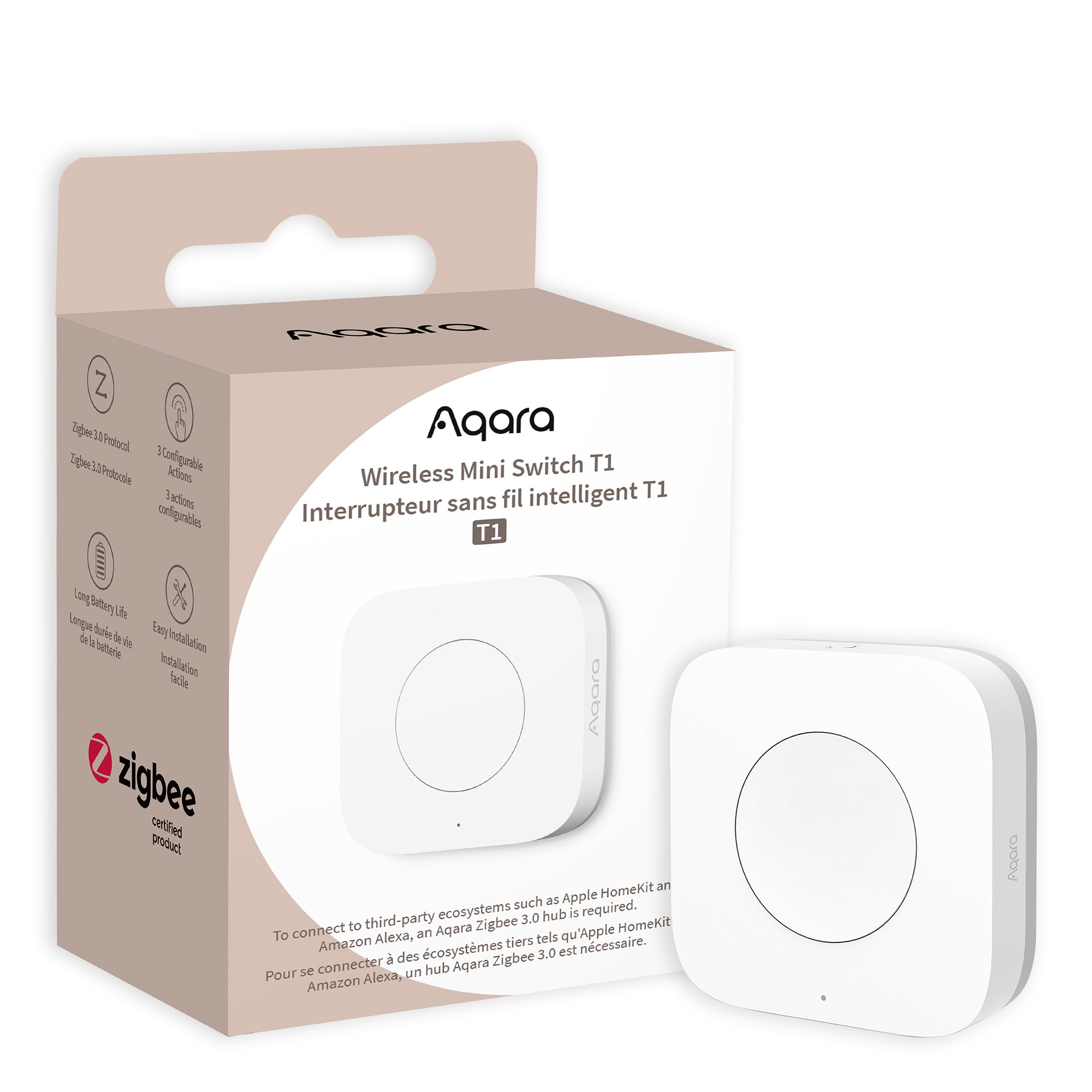 Aqara Wireless Mini Switch T1 (WB-R02D) - Zigbee 3.0 Smart Button — 1