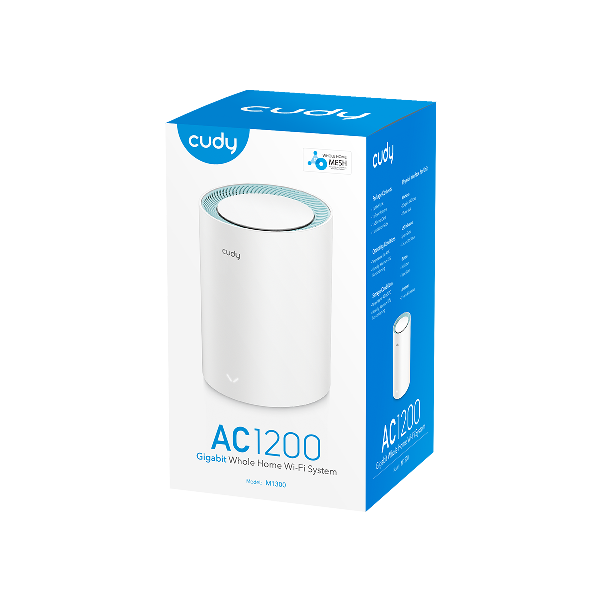CUDY M1300 (1-Pack) AC1200 Wi-Fi Gigabit Mesh System — 4